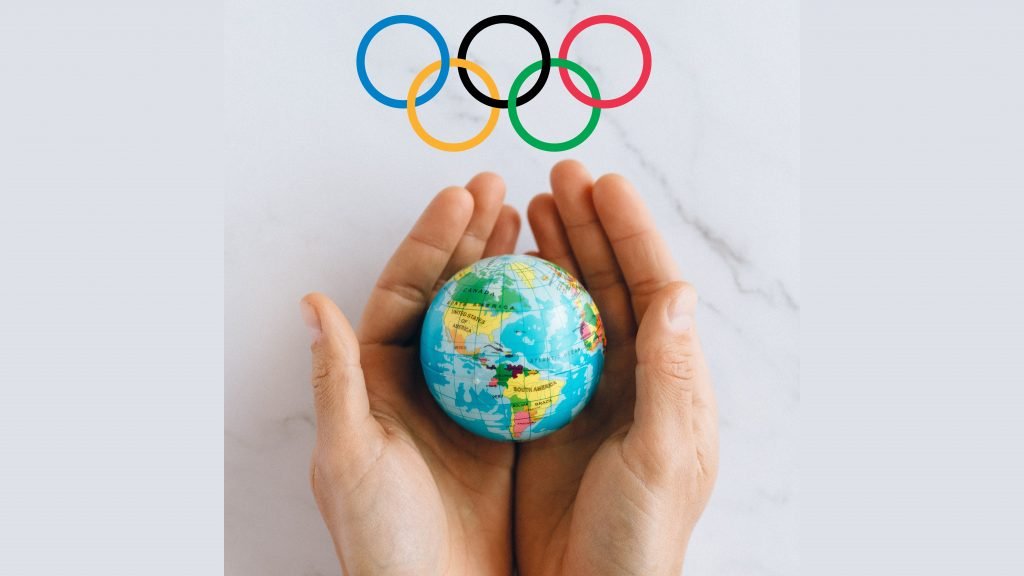 Olympic Rings - The World held in cupped hands